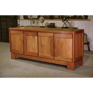 Elm Wood Sideboard In The Style Of Maison Regain, 1960s