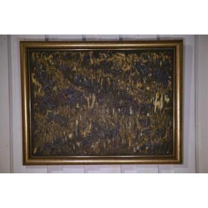 Large Abstract Painting Signed Circa 1970s