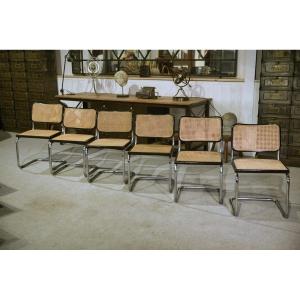 Set Of 6 Cesca B32 Chairs By Marcel Breuer 1970's