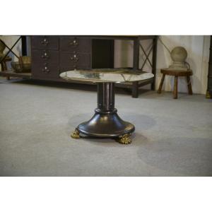 Neo-classical Cast Iron And Verre églomisé Coffee Table, 1940s