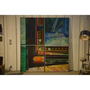 Impressive Oil On Canvas By Roberto Platé "framed Studio Corner" 1970s