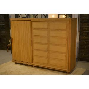 Oak Wardrobe By Guillerme And Chambron, 1950s