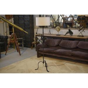 Wrought Iron Floor Lamp In The Style Of The Marolles Workshops 1950's