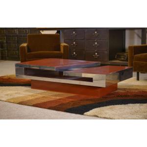 Design Coffee Table By Philippe Jean 1970's