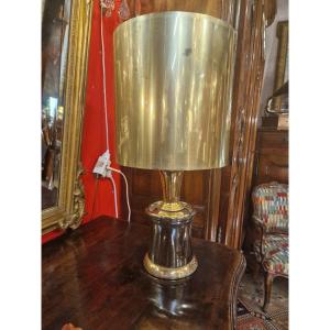 Italian Lamp 1970s Gold Ceramic
