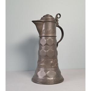 Large Pewter Pitcher. 