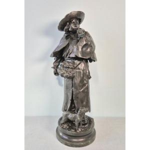 The Shepherd And His Dog: Bronze By Paul Dubois.