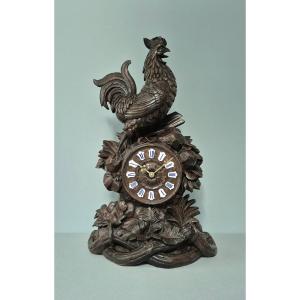 Black Forest Clock: Rooster Decoration.