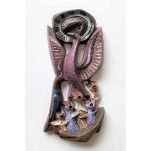 Large Ceramic By Elie Van Damme For Amphora - Bird In The Nest 1960