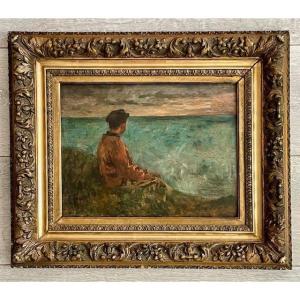 Pierre Célestin Billet - 1836 - 1922 - Young Sailor Scanning The Ocean