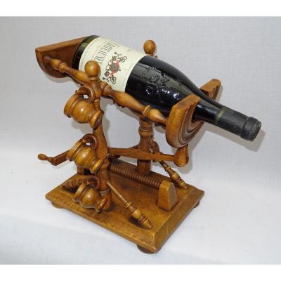 Table Bottle Holder In Turned Wood