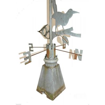 Antik Weathercock In Zing Containing A Magpie