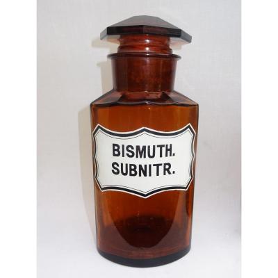 Large Pharmacy Bottle Amber Glass Glazed