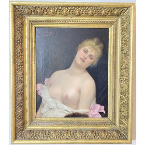  Female Nude, Attributed To Fernand Maxence De Chambord, Oil On Canvas, France, Late 19th Century