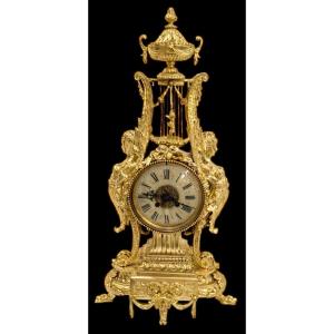 Napoleon III Gilt Bronze Clock – Winged Figures – 19th C.