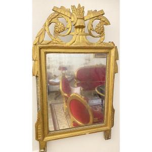 18th Century Louis XVI Giltwood Mirror With Original Mercury Glass