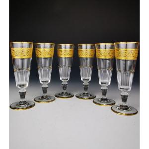 Baccarat - Eldorado - 6 Champagne Flutes (17 Cm) - New Condition (12 Available)