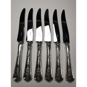 Puiforcat - "fer De Lance" - 6 Table Knives - Silver 