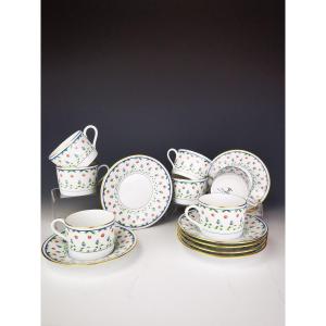 Limoges Céralene Sèvres "lafayette" - 7 Teacups - (raynaud)