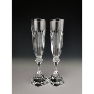 Saint Louis - Chambord - Pair Of Champagne Flutes (22.5 Cm) - New Condition (price For The Pair)