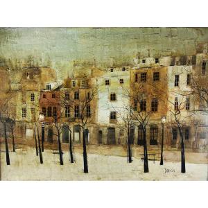 Georges Damin (1942 -) Oil On Canvas - Lyon School 20th Century - 54 X 73 Cm