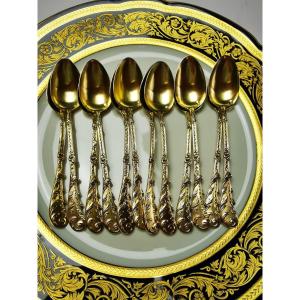 Roussel - 12 Minerva Vermeil Teaspoons