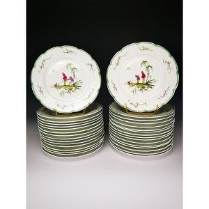 Raynaud - Limoges Si Kiang - 1 Dessert Plate ∅ 22cm (choose Scene) Several Available