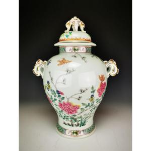 Haviland Limoges For Puiforcat - Large Vase - "kien Long"