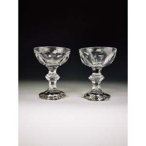 Baccarat - Harcourt 1841 - Pair Of Crystal Champagne Glasses - Perfect Condition (6 Available)