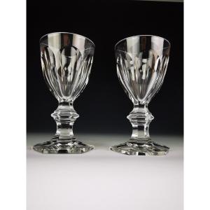 Baccarat - Harcourt 1841 - Pair Of Wine Glasses 12.5 Cm - Crystal - Perfect Condition