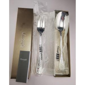 Christofle "jardin d' Eden" - 1 Serving Set (2 Pieces) - Silver Plated(new) (several Available)