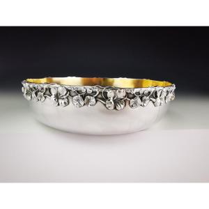 Solid Silver Bowl/cup – Art Nouveau – Minerva 1st Standard – Floral Decoration
