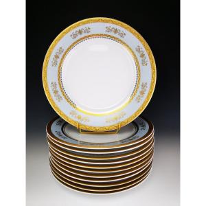 Philippe Deshoulieres - "orsay Sky Grey" - 12 Dinner Plates ø 26.5 Cm