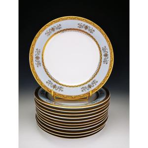 Philippe Deshoulieres - "orsay Sky Grey" - 12 Dessert Plates ø 22 Cm