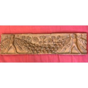 Terracotta Frieze, Putti And Fruit Garland 