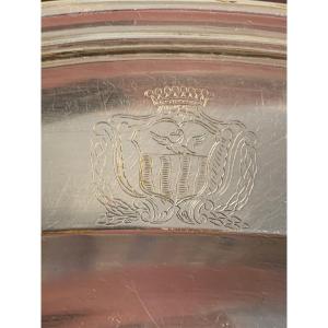 Very Large 18th Century Dish, Armored, In Plated Metal 