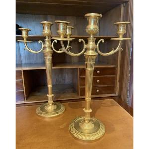 Pair Of Directory Candelabra By Galle