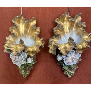 Pair Of Porcelain Flower Girls 