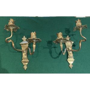 Pair Of Wall Sconces, Regency Period 