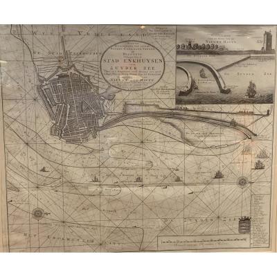 Large Dutch Map Of Nieuwe Zee Haven