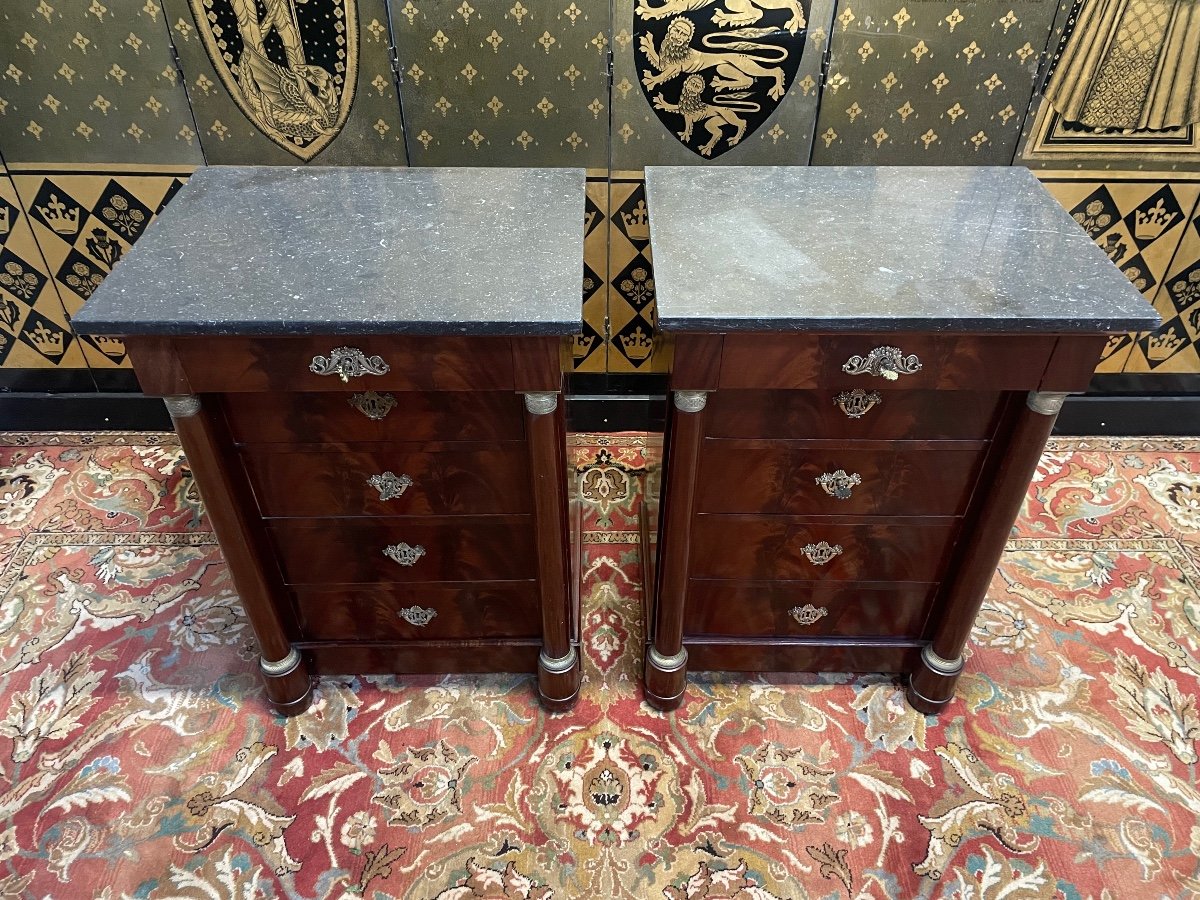 Proantic Pair Of Empire Bedside Tables