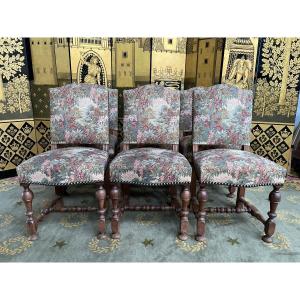 Suite Of 6 Louis XIII Style Chairs