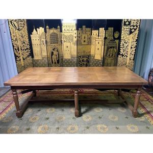 Farmhouse Table Oak Parquet Top