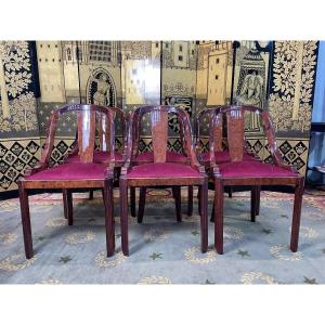 Suite Of 6 Art Deco Style Gondola Chairs