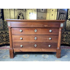 Empire Period Commode In Plum Tree