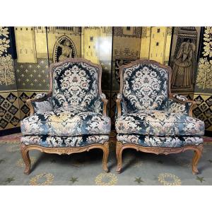 Pair Of Bergeres Louis XV Style
