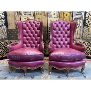 Pair Of Bergeres With Ears Louis XV