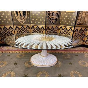 Palm Tree Coffee Table And Glass Top