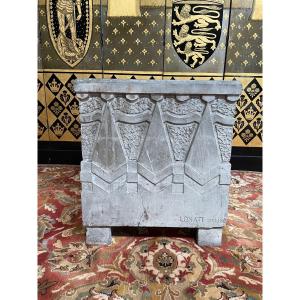 Large Art Deco Cement Pot Cache