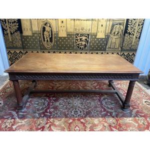 Louis XIII Gothic Style Dining Table In Walnut